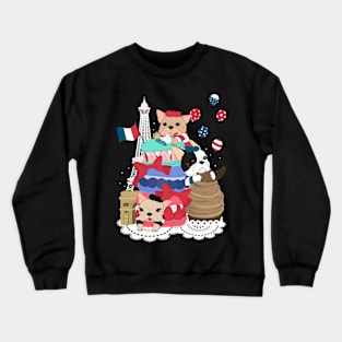 bulldog french pastry buildings Crewneck Sweatshirt